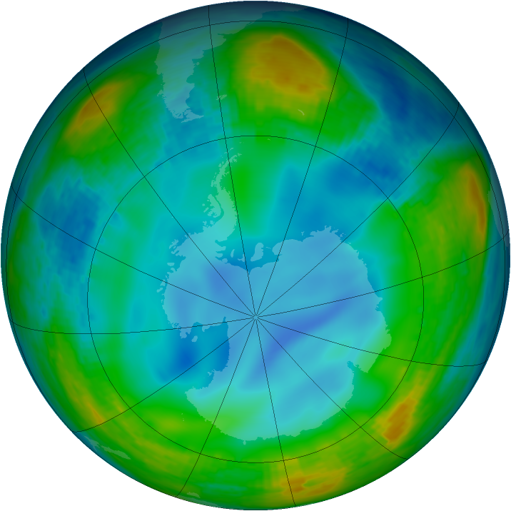 Antarctic ozone map for 27 June 1994